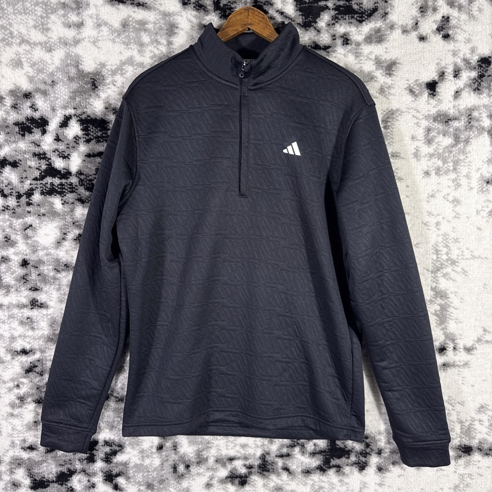 Adidas Adi Pattern Pullover Mens Size Small Black Performance Gym Training Casua